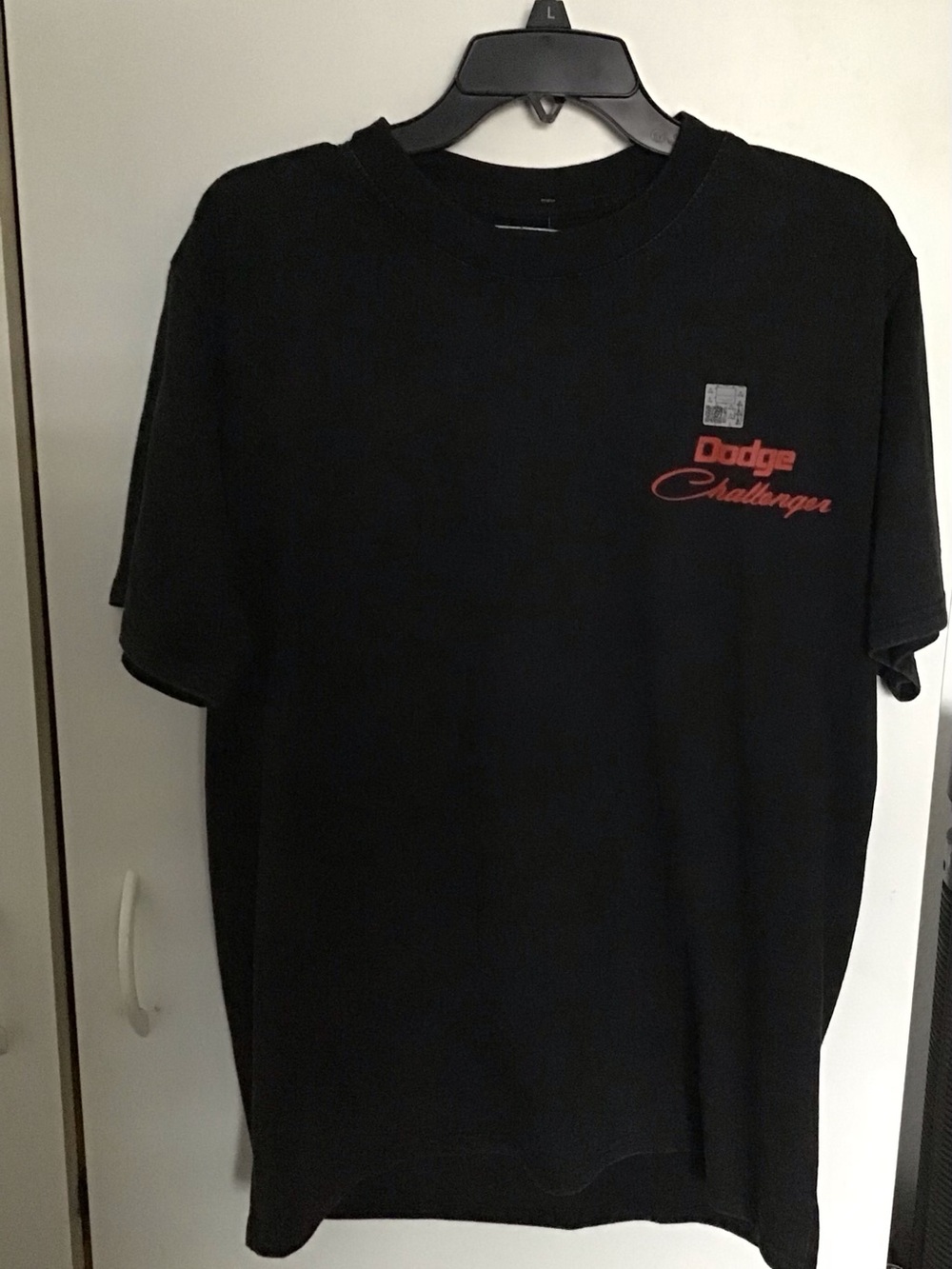 Dodge Challenger Black Short-Sleeve Tee with Red Logo